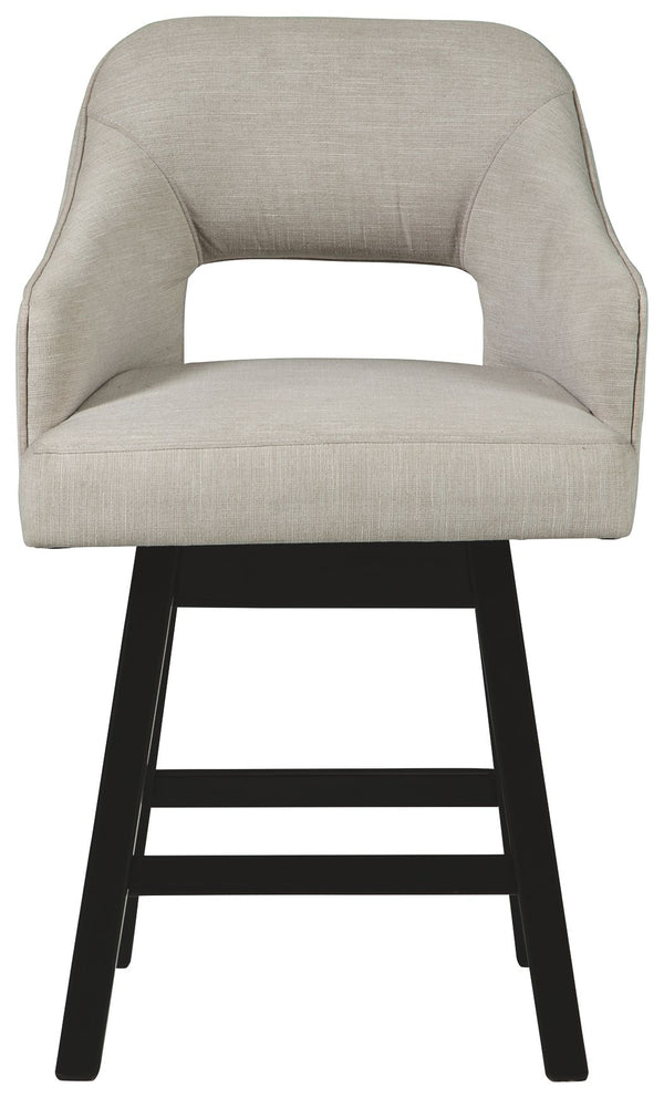 Tallenger - Beige - UPH Swivel Barstool (Set of 2)
