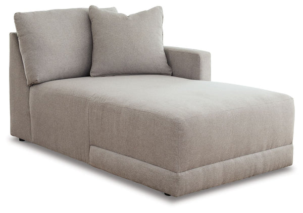 This right-arm facing corner chaise is made with polyester/cotton/nylon upholstery. Fully finished on all sides, it pairs with other items in the series to make a modular sectional.<br><br><b>Additional Dimensions</b><br><ul><li>Seat depth: 54-"</li><li>S