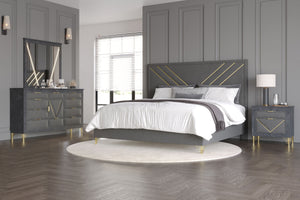 featuring an upholstered panel bed