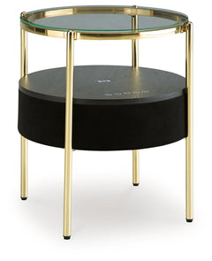 Discover the perfect combination of contemporary style and space-saving functionality. This accent table is designed with an integrated speaker (complete with wireless charging and touch-button controls), allowing you to effortlessly stream your favorite 