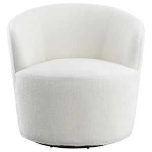 barrel-inspired silhouette swivels for 360-degree seating perfect for multi-functional spaces. The