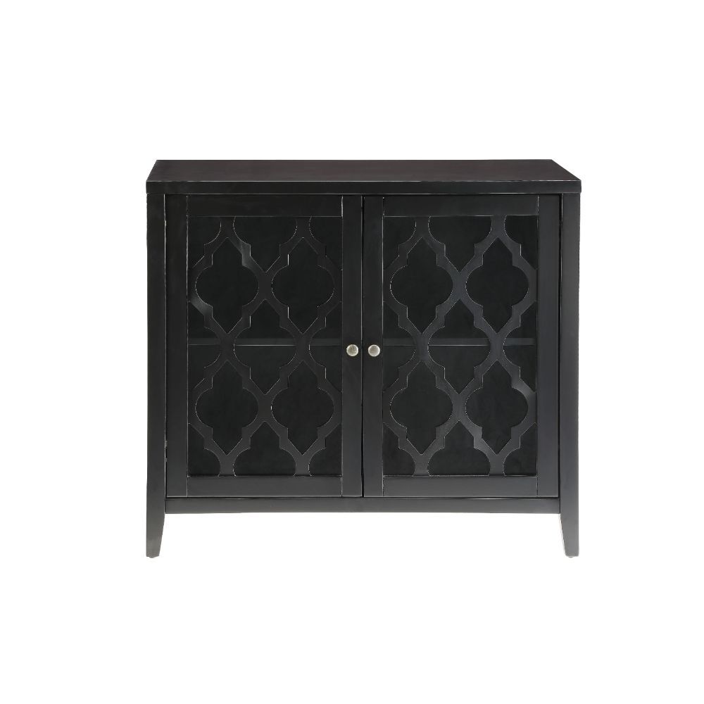 Bring a additional storage place in your house. A must own classic design with its fret work over glass doors and shelf inside, the Ceara cabinet is a wonderful addition to any environment. It features an open design fret work, allowing any thing stored t
