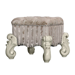 Versailles - Vanity Stool - Ivory Fabric & Bone White