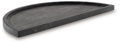 Master the art of hosting in style. In a decidedly luxe black marble, this tray accommodates charcuterie, hors d-'oeuvres or even decor in eloquent fashion. Whether it-'s serving up snacks in the kitchen or hosting knickknacks on a coffee table, this tray