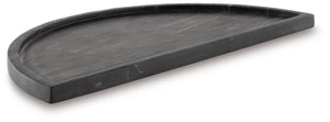 Master the art of hosting in style. In a decidedly luxe black marble, this tray accommodates charcuterie, hors d-'oeuvres or even decor in eloquent fashion. Whether it-'s serving up snacks in the kitchen or hosting knickknacks on a coffee table, this tray