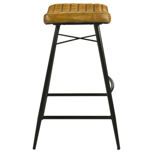 Bayu - Leather Upholstered Bar Stool (Set of 2) - Antique Camel