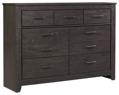 Priced to entice and styled to impress, this dresser makes the most of a clean-lined, contemporary profile. With three drawer sizes scaled to meet your needs, the design merges cool form and practical function. Replicated oak grain effect gives the modern