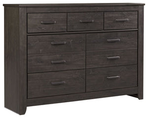 Priced to entice and styled to impress, this dresser makes the most of a clean-lined, contemporary profile. With three drawer sizes scaled to meet your needs, the design merges cool form and practical function. Replicated oak grain effect gives the modern