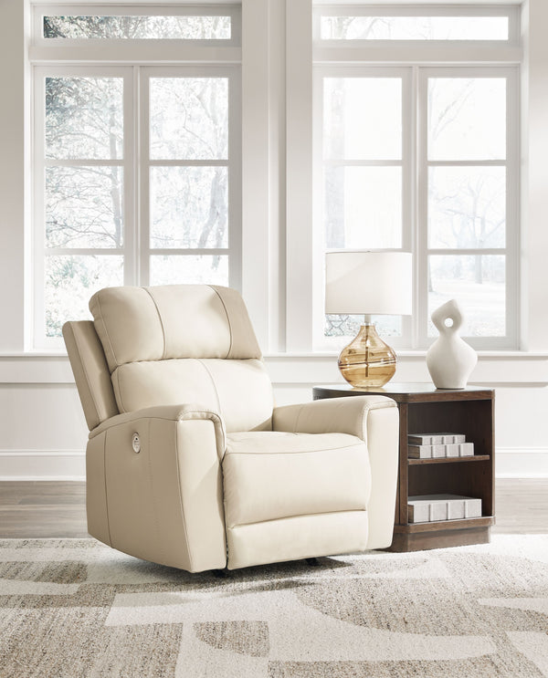  expertly matched leather and faux leather upholstery keeps your style up to speed without breaking the bank. Reclining at the touch 