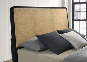 Arini - Rattan California King Panel Bed - Black And Natural