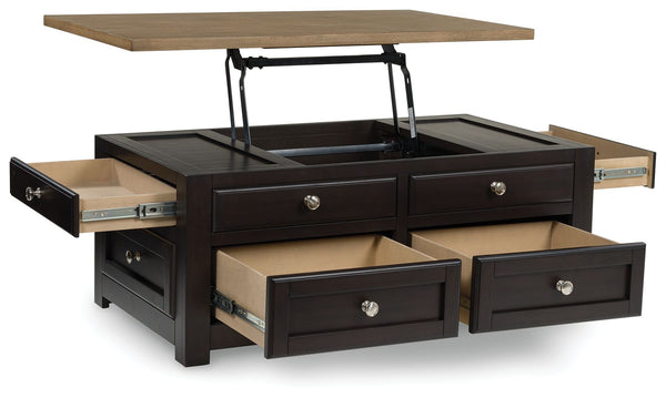  casual flair meets canâ€™t-miss function. The hidden lift top brings added comfort to work-from-home tasks or chilling out by the TV for dinner. When you need to 