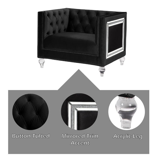 Heibero - Chair - Black Velvet - 31"