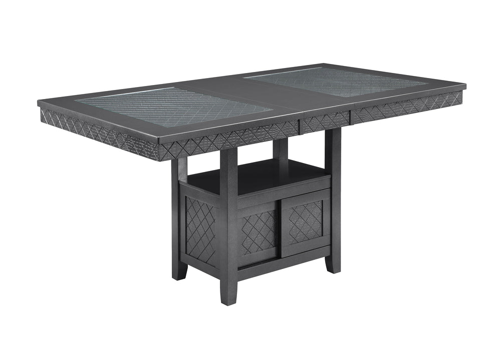 Bankston Counter Height Dining Table<h4><b>Bankston - Counter Height Table Base - Zinc</b></h4> <table width="100%"><colgroup><col style="width: 30%"> <col style="width: 70%"> </colgroup> <tbody> <tr> <td>Dimensions</td> <td> 42.00"L x 72.00"D x 36.00"H</