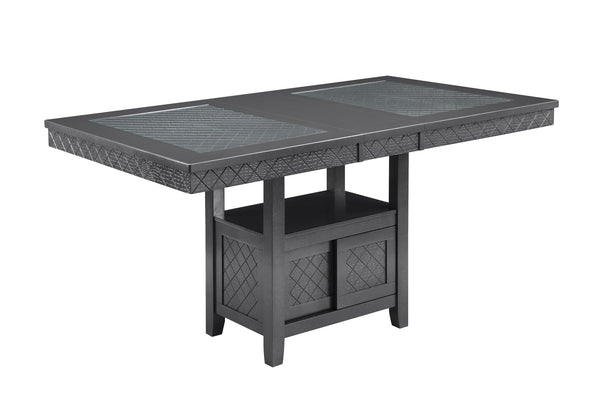 Bankston Counter Height Dining Table<h4><b>Bankston - Counter Height Table Base - Zinc</b></h4> <table width="100%"><colgroup><col style="width: 30%"> <col style="width: 70%"> </colgroup> <tbody> <tr> <td>Dimensions</td> <td> 42.00"L x 72.00"D x 36.00"H</