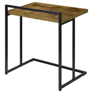 Dani - Rectangular C-Shaped Sofa Side Table - Rustic Nutmeg