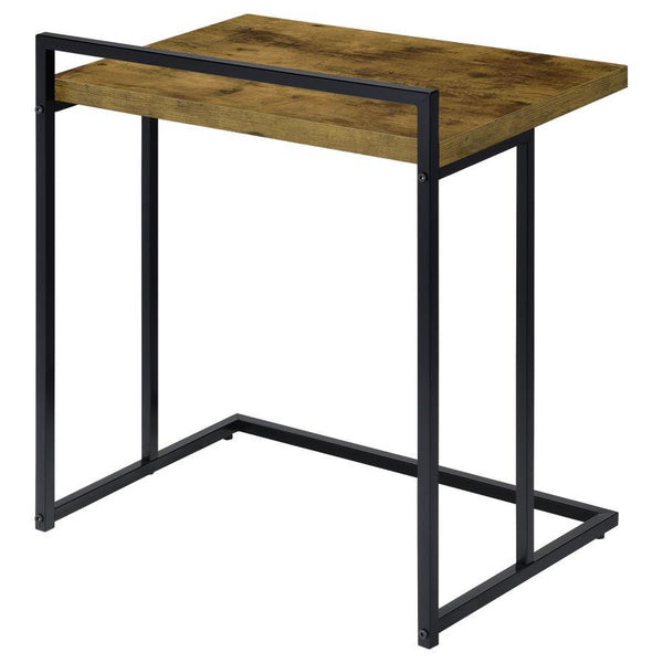 Dani - Rectangular C-Shaped Sofa Side Table - Rustic Nutmeg