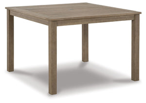 Versatile in design, this dining table brings a casually cool feel to your outdoor space. The neutral brown hue of the piece easily pairs with your current porch or deck decor. An umbrella hole lets you decide whether to add an umbrella on sunny days.<br>