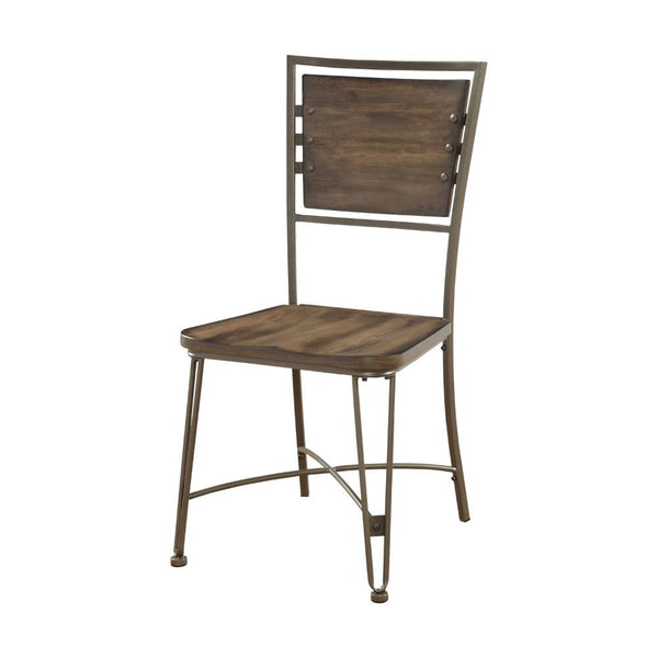  Armless Chair â€¢ Wooden Seat & Backrest â€¢ Metal Frame: Backrest