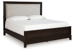 Combining modern and art deco styles, this king upholstered panel bed completes your sanctuary with fashionable functionality. LED backlighting steals the show, highlighting a headboard with all the upgrades you desireâ€”including USB charging and easy-to