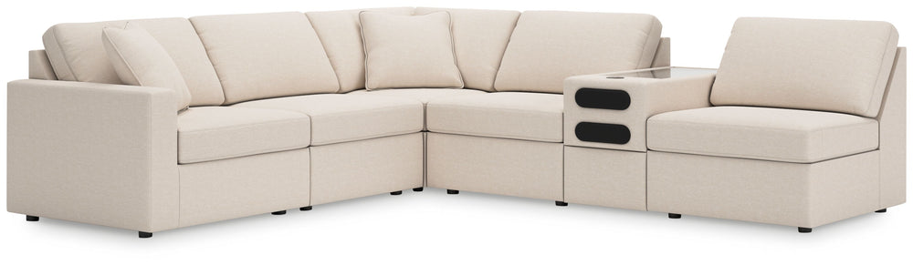 Looking cool and contemporary is great. But when it comes down to it, youâ€™re all about low-maintenance lounging. With the performance fabric on this sectional with audio system, cleaning spills is a breeze. Its customizable modular design caters to your