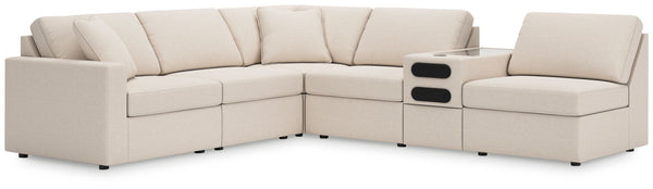 Looking cool and contemporary is great. But when it comes down to it, youâ€™re all about low-maintenance lounging. With the performance fabric on this sectional with audio system, cleaning spills is a breeze. Its customizable modular design caters to your