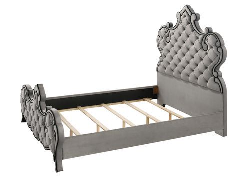 Perine - Eastern King Bed - Gray Velvet