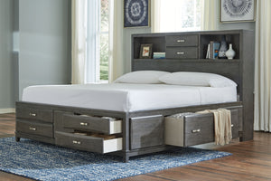 Caitbrook - Gray - King Storage Bed with 8 Drawers