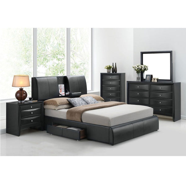 Kofi - Eastern King Bed - Black PU