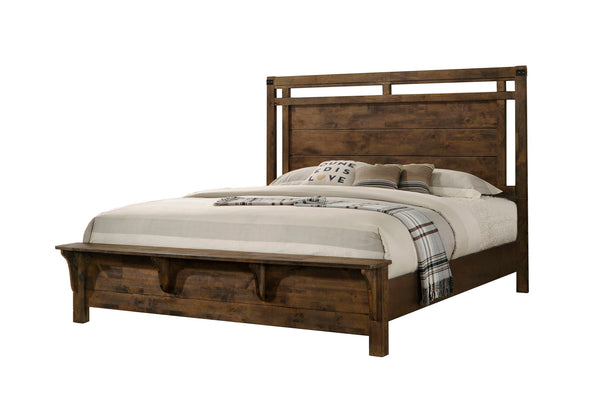 Curtis-Panel Queen Bed-Brown<h4><b>Curtis - Queen Panel Footboard - Dark Oak</b></h4> <table width="100%"><colgroup><col style="width: 30%"> <col style="width: 70%"> </colgroup> <tbody> <tr> <td>Dimensions</td> <td> 63.39"L x 94.06"D x 58.07"H</td> </tr> 