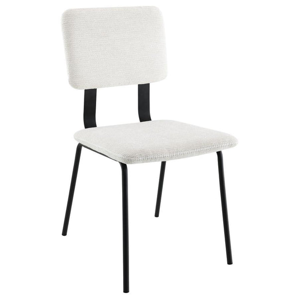  the chairs feature slim cushions with n
