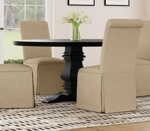  this French country-style dining table blends timeless elegance with rustic charm. Crafted from solid pine