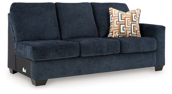 This right-arm facing sofa is made with polyester upholstery. Pairs with other items in the series to make a sectional.<br><br><b>Additional Dimensions</b><br><ul><li>Arm height: 25-"</li><li>Seat depth: 21-"</li><li>Seat height: 20-"</li><li>Top of cushi