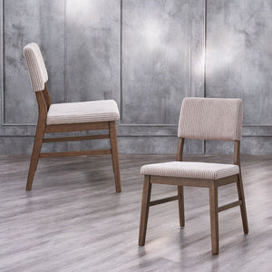 Seda - Side Chair (Set of 2) - Dusty Mauve Corduroy & Walnut Finish