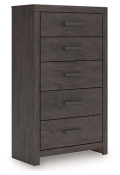 Designed with everyday style in mind, this chest of drawers is a simply chic approach to modern living. A dark charcoal finish blends black and brown undertones, creating a versatile look that effortlessly pairs with your existing pieces. And for must-hav