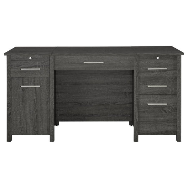 Dylan - 4-Drawer Lift Top Office Desk - Weathered Gray