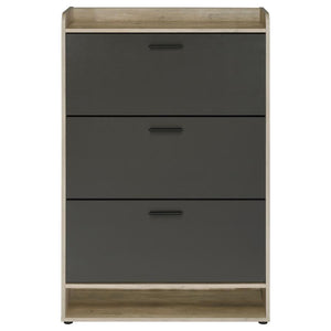 Denia - 3-Tier Engineered Wood Shoe Cabinet - Gray