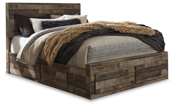 Derekson - Multi Gray - Queen Panel Bed With 4 Storage Drawers - 7 Pc. - Dresser
