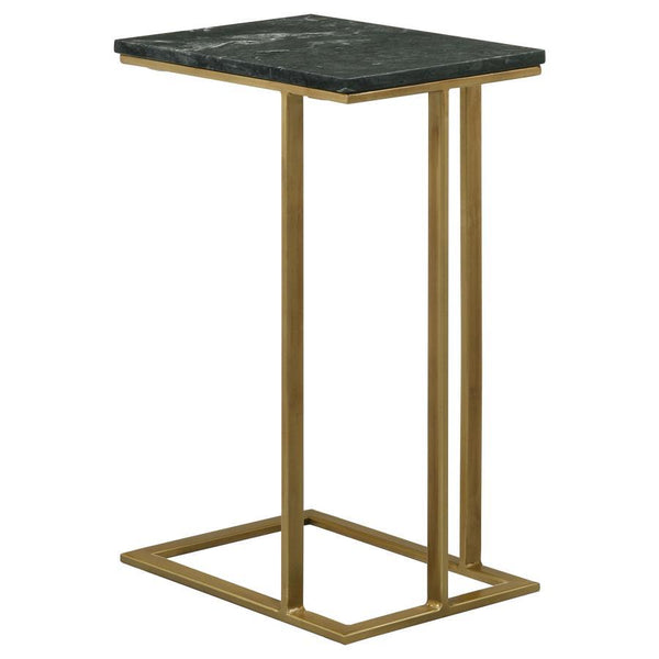 Vicente - Marble Top C-Shaped Sofa Side Table - Green