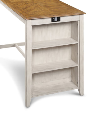 Amy - 5 Piece Counter Dining Set (Table With Storage & 4 Chairs) - 2 Tone Bisque