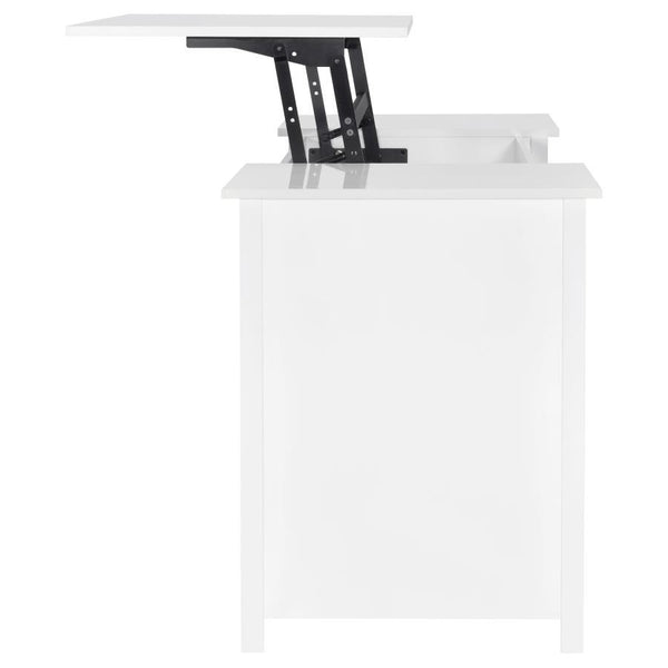 Dylan - 4-Drawer Lift Top Office Desk - White High Gloss