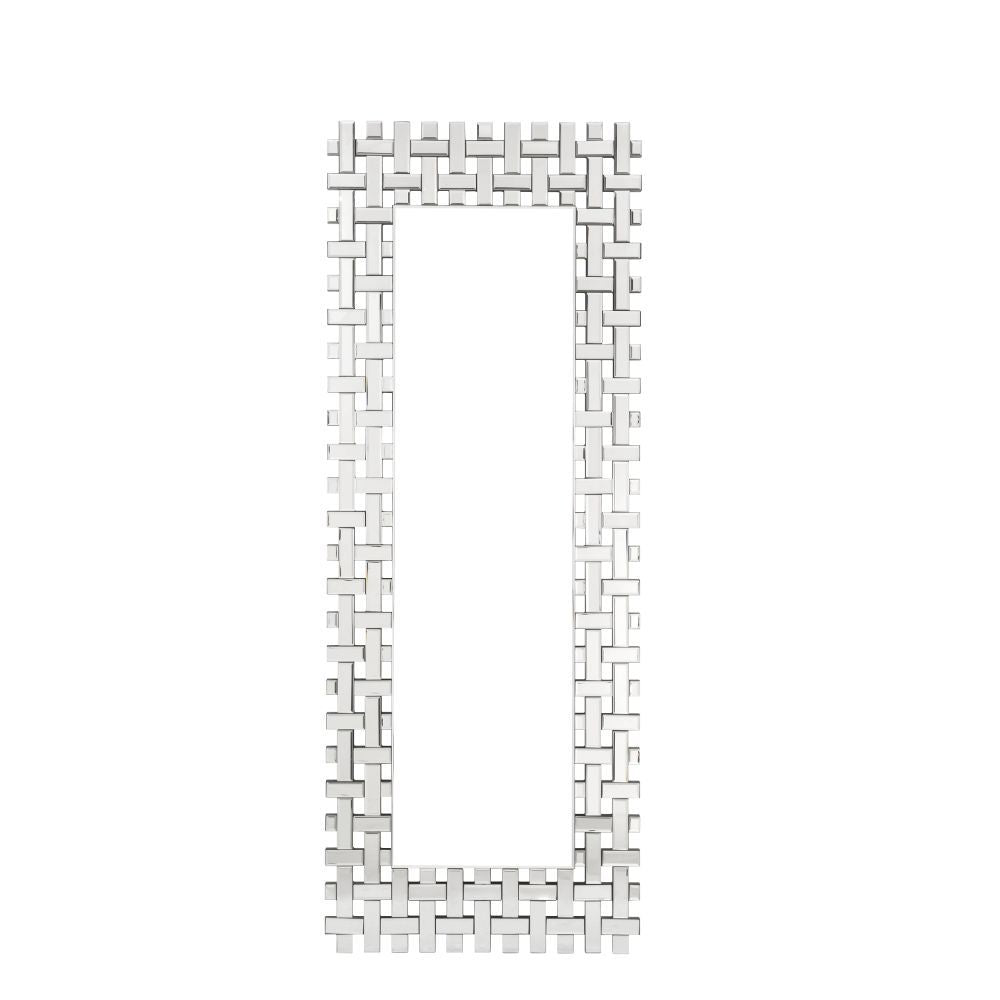 The Yanko wall mirror features rectangular mirrored panels to create a modern lattice weave look and bring a charming accent to your dÃ©cor. The beveled mirrored edges catch the light from all angles that naturally attracts the eye.<br/><br/><b>Product Fe
