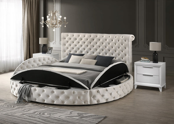 Brigitte - King Storage Bed - Ivory