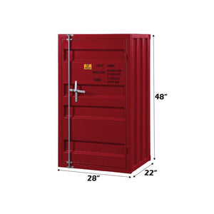  Rectangular Chest Storage: 1 Metal Door (Inside: 5 Compartments w/4 Metal Shelves) Features: Metal Frame