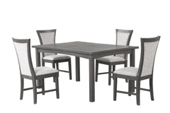 The Flair 5-Piece Dining Set offers a perfect blend of durability, comfort, and style, making it a smart addition to any dining room. Expertly crafted from solid rubberwood, engineered wood, and genuine Acacia wood veneers, the table and chairs are design