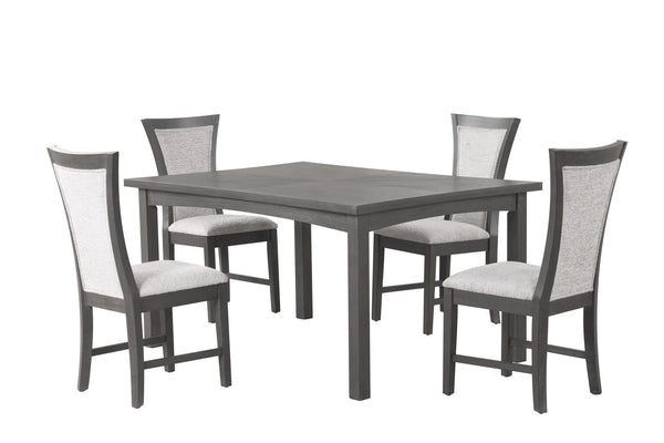 The Flair 5-Piece Dining Set offers a perfect blend of durability, comfort, and style, making it a smart addition to any dining room. Expertly crafted from solid rubberwood, engineered wood, and genuine Acacia wood veneers, the table and chairs are design