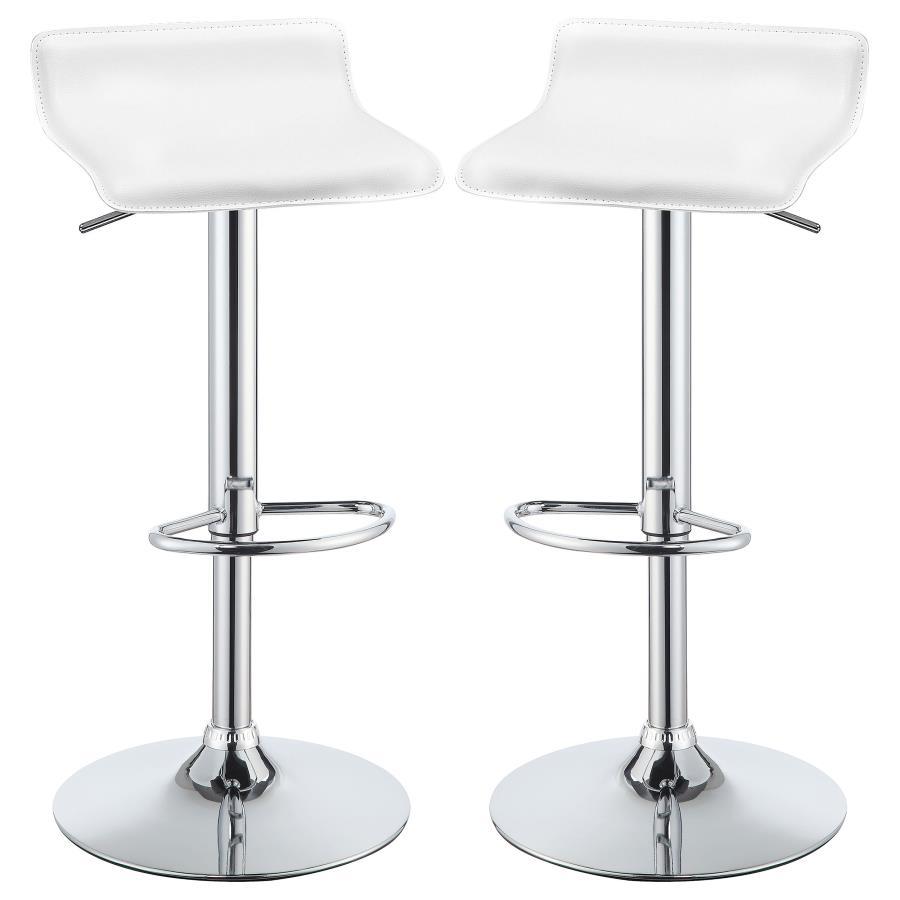Gorgeously modern, this adjustable barstool is a sleek upgrade. Beautiful at a kitchen island or home bar, the stool is height adjustable to suit bar and counter height surfaces. Minimalist seat features appealing curves with just the barest hint of a bac