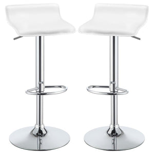 Gorgeously modern, this adjustable barstool is a sleek upgrade. Beautiful at a kitchen island or home bar, the stool is height adjustable to suit bar and counter height surfaces. Minimalist seat features appealing curves with just the barest hint of a bac