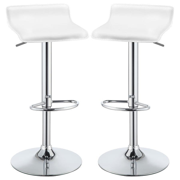 Gorgeously modern, this adjustable barstool is a sleek upgrade. Beautiful at a kitchen island or home bar, the stool is height adjustable to suit bar and counter height surfaces. Minimalist seat features appealing curves with just the barest hint of a bac