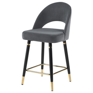 Lindsey - Velvet Upholstered Counter Chair (Set of 2) - Gray