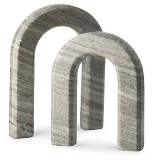 Timeless with its architectural silhouette, this sculpture set elevates your decor with the beauty of natural stone. The taupe marble construction is equally classic and contemporary. Displayed together or placed separately, these pieces maintain a refine
